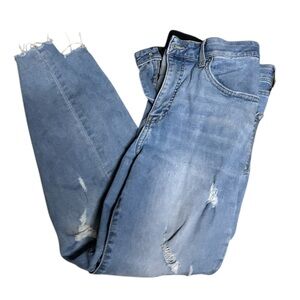 LuLaRoe Distressed Stretch Denim Light Blue Jeans Sz 32